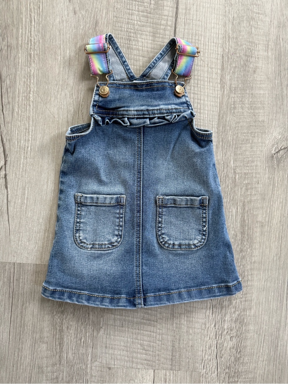 Wondernation 18m denim overall dress